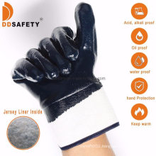 New Ce 4112X Blue Nitrile Fully Dipped Oil Resistant Jersey Cotton Liner Industry Work Glove